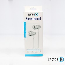 Factor-M Fm­03 Kulakiçi Mikrofonlu Kablolu Kulaklık Beyaz (FM­FM03KB)