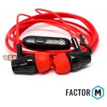 Factor-M Fm­03 Kulakiçi Mikrofonlu Kablolu Kulaklık Kırmızı