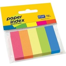 Kraf Kağit Index 15X50MM 5 Renk x 100 Sy 1550 5li Paket
