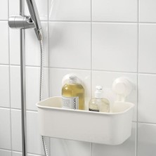 IKEA Beyaz Duş Sepeti Kare Ikea Banyo Raf Vantuzlu Sepet