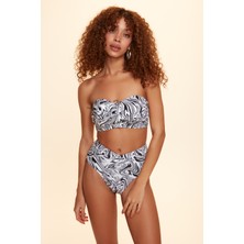 No Gossip Dennis Soft Straplez Bikini Tek Üst Ebruli Desenli 229108