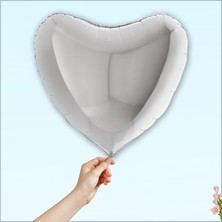 Süsle Bebek ve Parti Kalp Folyo Balon, 60cm - Gümüş