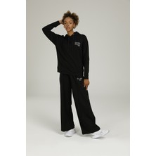 Kinetix SN836 Ginny Printed Detail Siyah Kadın Sweatshirt