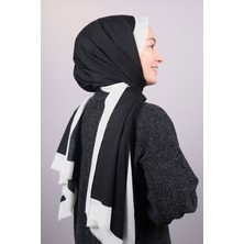 Jawel Düz Renk Şeritli Monogram Şal