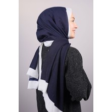 Jawel Düz Renk Şeritli Monogram Şal
