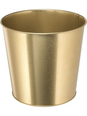 IKEA Çiçek Bitki Saksısı Gold Renk 19 cm  Galvanizli Çelik Saksı