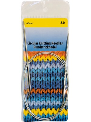 Çelik Telli Misinalı Şiş 100 cm 3 mm Örgü Şişi