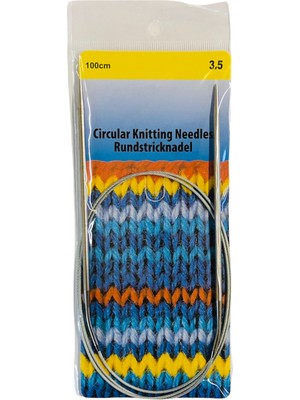 Çelik Telli Misinalı Şiş 100 cm 3,5 mm Örgü Şişi