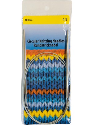Çelik Telli Misinalı Şiş 100 cm 4,5 mm Örgü Şişi