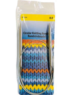 Çelik Telli Misinalı Şiş 100 cm 8 mm Örgü Şişi