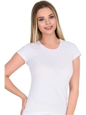 Cansoy Kadın Kısakol Beyaz O Yakalı Body (2133)
