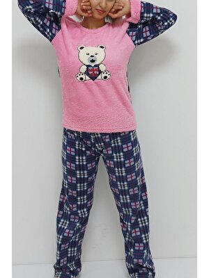 Sue Panda Desenli Pijama Takımı Pembe