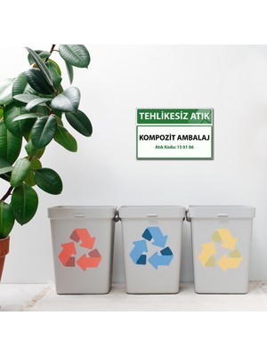 Decorita Cam Tablo | Tehlikesiz Atık Cam Tabela | Atık Kodu:15 01 06 | 20cm x 30cm