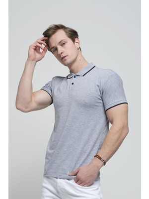 Colton Yakası Biyeli Likralı Slim Fit Erkek Polo Yaka Tshirt