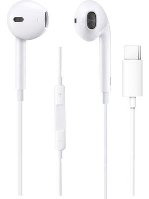 Sentech Mikrofonlu Type-C Kulaklık Samsung Galaxy S20 Fe Uyumlu Kablolu Stereo Beyaz