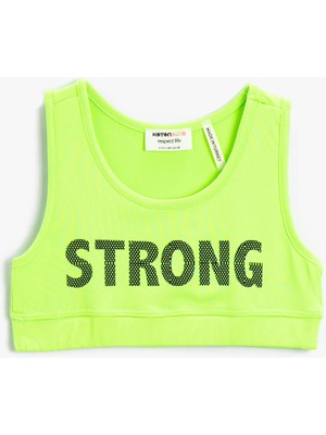 Koton Kız Çocuk Slogan Baskılı Crop Spor Atlet