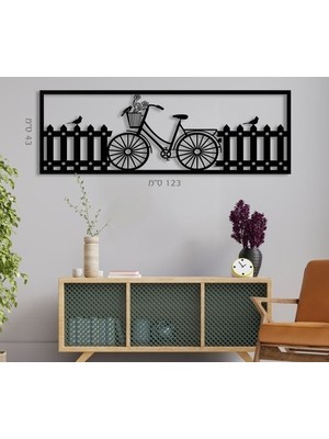 Diken Bisiklet, Çit, Kuş Konseptli Dekoratif Duvar Tablosu