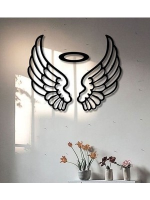 Diken Dekoratif Melek Duvar Dekorasyonu Ahşap Tablo