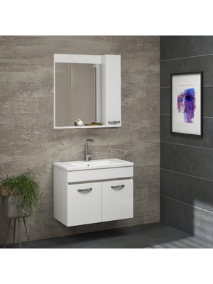 Alfa Banyo Safi̇r Beyaz 65 cm Mdf Banyo Takımı-lavabolu banyo dolabı