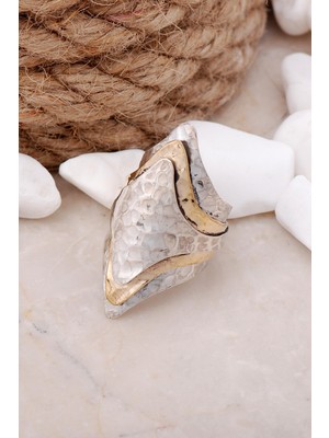 Sümer Telkari Çekiç Dövme Elişi Mekik Gümüş Yüzük 3328