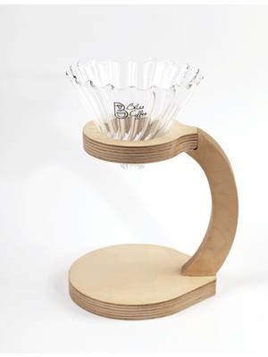 Dtabliss V60 Filtre Kahve Demleme Set Cam Dripper / Pour Over  Ahşap Stand Cam Seti V2