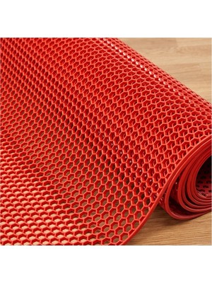 Akseren Kırmızı Zmat Paspas Kaydırmaz Havuz Kenarı Paspası Yolluk Petek Pvc Iç - Dış Mekan Islak Zemin Kaymaz