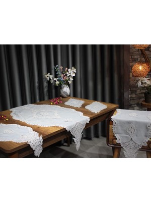 Çeyiz Diyarı Gerdan Keten 5 Parça Salon Takımı Gri