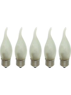 Limaks 5'Li̇ Paket 28 Watt Buzlu Cam Ucu Kivrik Buji̇ Ampul Sari Işik