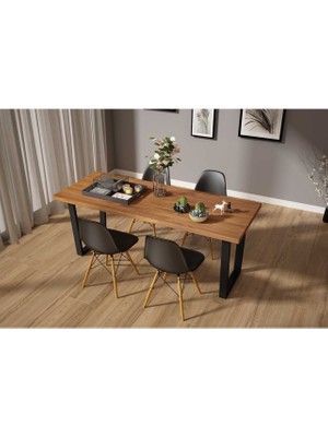 Woodesk Luna Ağaç Ayaklı 2 ADET Siyah Eames Sandalye SND3011-2SYH