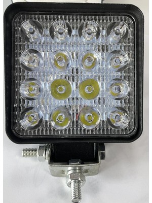 Bolled LED Projektör 12-24 Volt 48 Watt 16 Ledli Beyaz Araç Projektörü