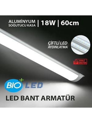 Vizyon Fırsat 4 Adet 60 cm 18 Watt LED Florasan Bant Armatürü Beyaz