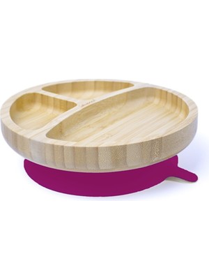 Jellyboon Bambu Yuvarlak Bordo Vakumlu Tabak