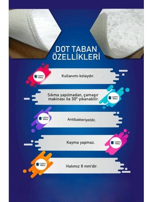 Esta Halı Öğretici  Çocuk Halısı Makinada Yıkanabilir Kaymaz Dot Taban ES1170