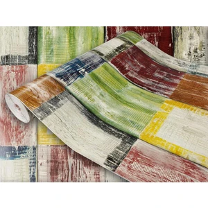 446-3177 Rengarenk Ahşap Desen Yapışkanlı Folyo (45CM x 2mt)