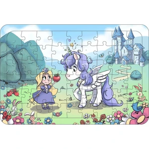 Güven Serigrafi Unicorn 6  54 Parça Ahşap Çerçeveli Puzzle Yapboz