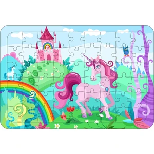 Güven Serigrafi Unicorn 9  54 Parça Ahşap Çerçeveli Puzzle Yapboz