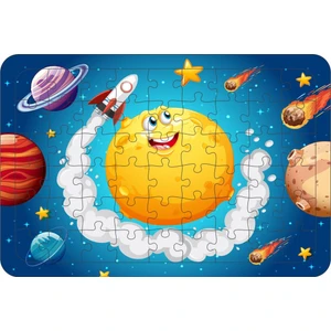 Güven Serigrafi Uzay  54 Parça Ahşap Çerçeveli Puzzle Yapboz