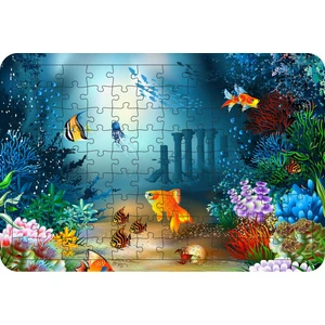 Güven Serigrafi Balıklar Model7 108 Parça Ahşap Çocuk Puzzle Yapboz