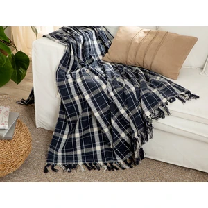English Home Felicita Pamuk Dokuma Koltuk Şalı 130 x 170 cm Lacivert