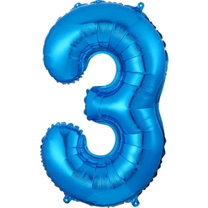 3 Rakam Mavi Folyo Balon 40 cm