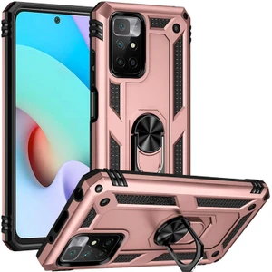 Case Street Casestreet Xiaomi Redmi Note 11 4g Kılıf Vega Tank Standlı Yüzüklü Mıknatıslı Bronz