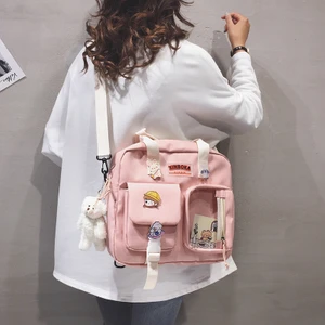 Tuval Çanta Kadın Omuz Öğrenci Ağrı Torbası Japon Bakanlar Paketi Ins El Emme Kitap, Ilkokul Öğrencileri, Patentli Pembe (Yurt Dışından)