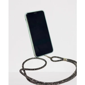 Swarovski Taşlı Antrasit Telefon Boyun Askısı