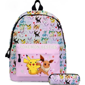 Only Ly Pokemon Desenli Okul Çantası ve Kalem Kutusu Çok Renkli (Yurt Dışından)