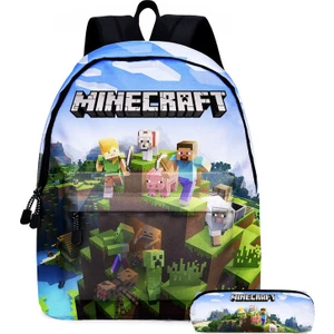 Only Ly Minecraft Desenli Okul Çantası ve Kalem Kutusu Çok Renkli (Yurt Dışından)