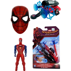 Örümcek Adam Spider Man Vantuz Ağ Ok Atıcı Fırlatıcı + Maske ve 17CM Işıklı Figür Seti