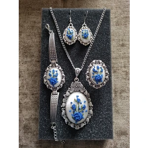 Adil Store Brezilya Nakış Işlemeli ( Rokoko ) Kolye Set