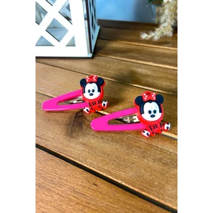 Şubu Tasarım 2'li Minnie Mouse Çıtçıt Toka Fuşya SBT601