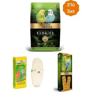Gold Wings Avantajlı 3'lü Set (Muhabbet Yemi+Meyveli Muhabbet Krakeri+Mürekkep Balığı Kemiği)