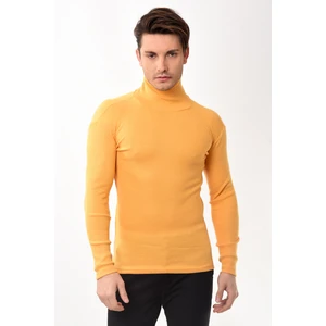 Belifanti Collection Erkek Balıkçı Yaka Boğazlı Slim Fit Kazak Sarı